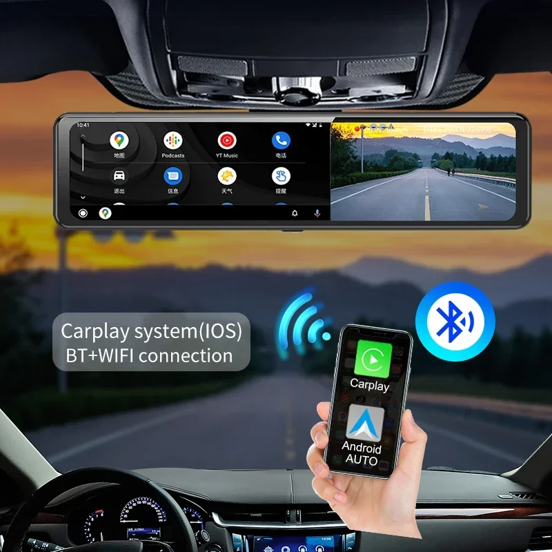 12 palcov CarPlay Android 10 CAR DVR 8CORE 4G Network ADAS GPS FM DASH CAM REZEKTURA VIDIOODROBER VIDIOOFORDU WIFI BT G-SENSOR DASKCAM