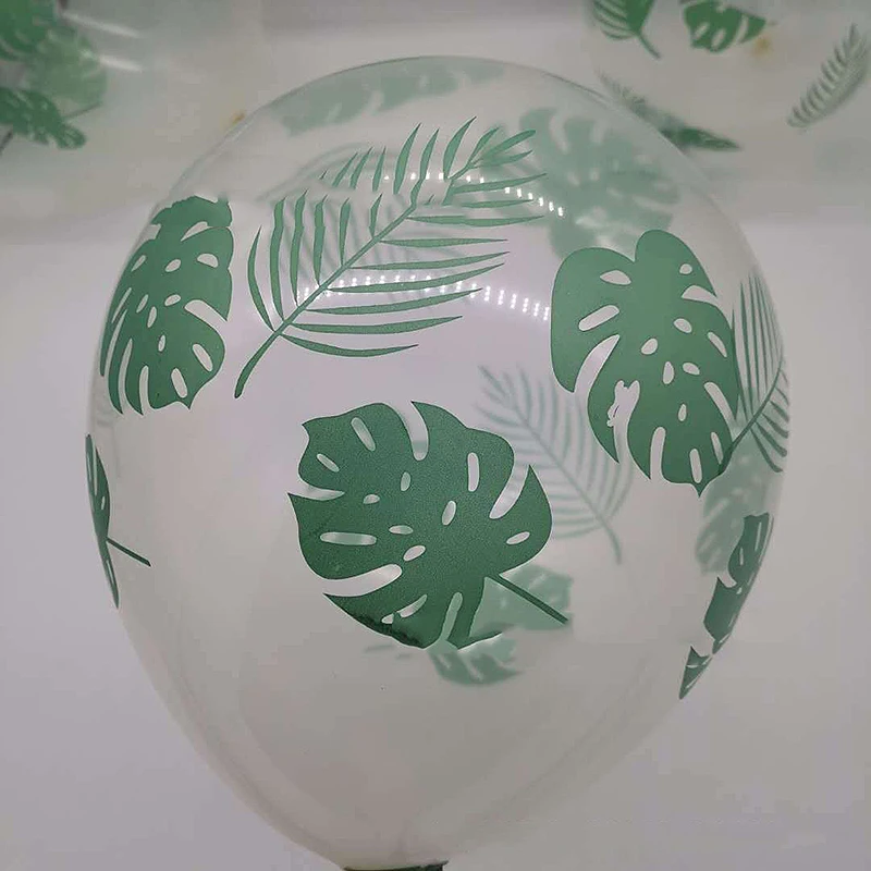 12 -palcové okrúhle priehľadné balóny tlače Zhruba Zelený list Baloon narodeninová oslava svadobná detská glóbos dekorácia