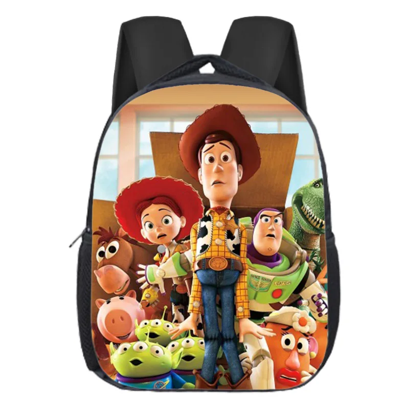 12 -palcový Disney Toy Story Woody Boys Girls Dievčatá materská škola Infantile Batoh pre deti detské karikatúry Školské tašky Darček