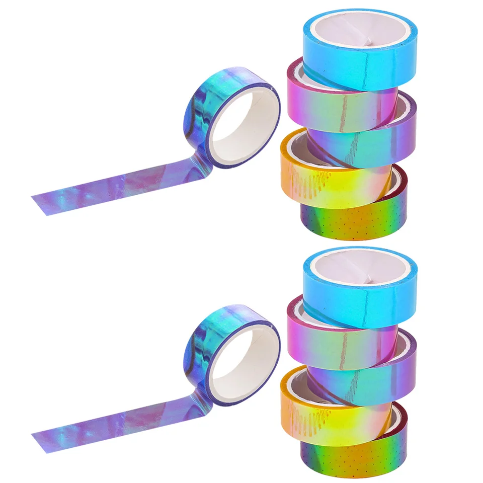 12 Rolls Scrapbook Color Pocket Tape Clot Stumpery Viacúčelové potrubie lemované PVC