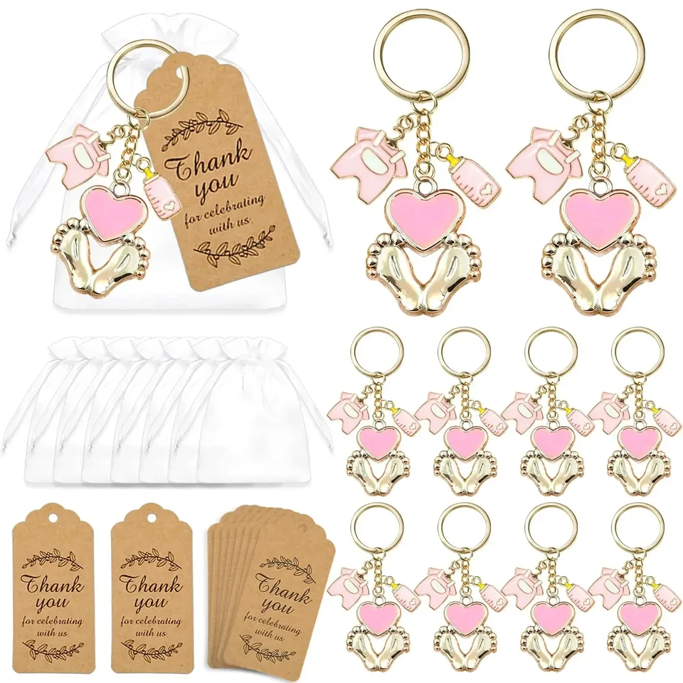 12 Set bábätko darčeky Hostia stopa Keychains krst krstu Krst Party