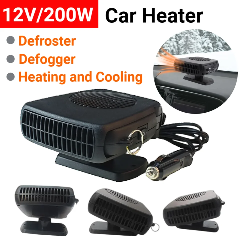 12 V 150 W Ohrievač automobilu prenosné deformácie čelného skla 360 ° Rotácia Rýchlo zahrievanie a chladenie automatického automobilu DeFogger DeFoster DeFogger