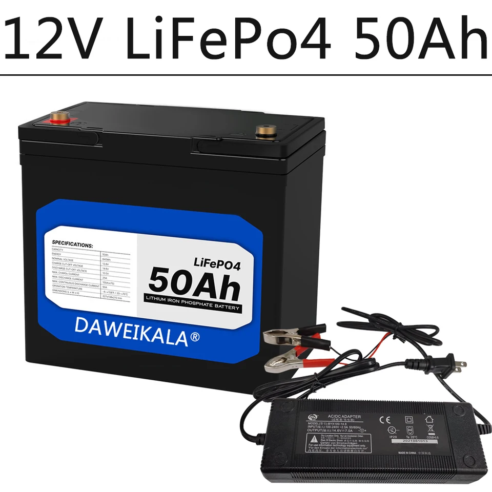 12 V LifePO4 batéria 50AH lítiumfosforečnanu 12 V 24 V LIFEPO4 Nabíjateľné batérie pre RV lodný motor vonkajší napájací zdroj energie