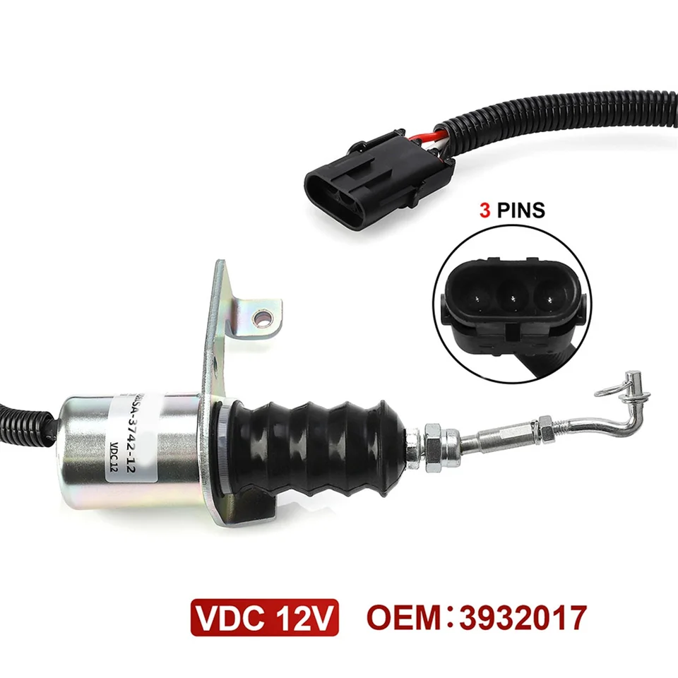 12 V palivo vypnite solenoid pre Deutz Bosch RSV Perkins Synchro Start 1751ES motor 3932017 SA-3742-12