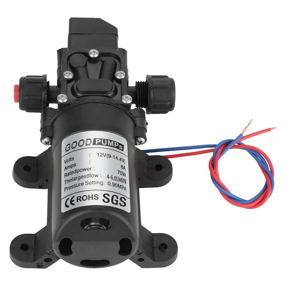 12 V vodné čerpadlo, 12-voltové vodné čerpadlo, DC 12V 6A 70 W elektrické vodné čerpadlo, samo-pročarné vodné čerpadlo vysoké, 12 V čerpadlo