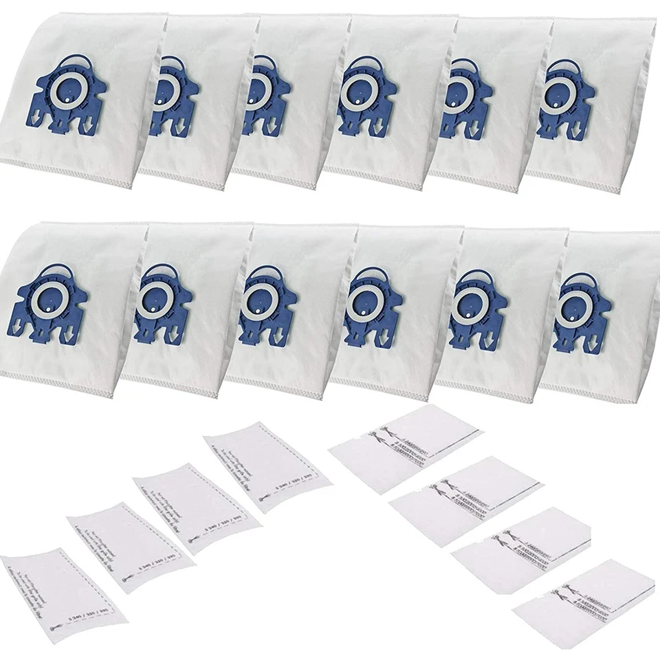 12 vaku na vysávač+8 filtrov kompatibilných s Hyclean Miele Gn 3D 10408410, klasické vákuové vrecká na účinnosť C1