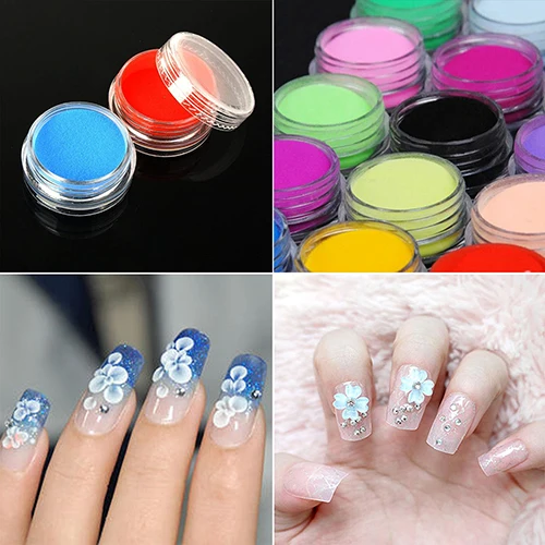 12 zmiešaných farieb akrylové nechtové umenie lak na lak UV gél práškový prach 3D DIY dekorácia Sada nechtov a náradie maľba nechtov Accesorios