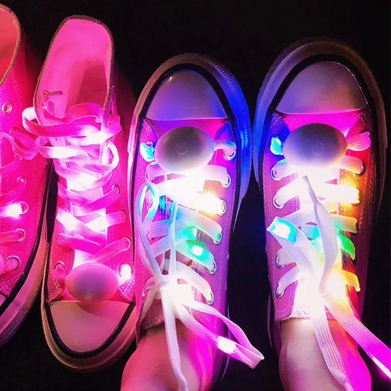 120 cm LED Sport Svetlo Shoelaces Glow Strings Strings Round Flash Light Shoelaces Led Lazy Shoe Laces Decor Decor