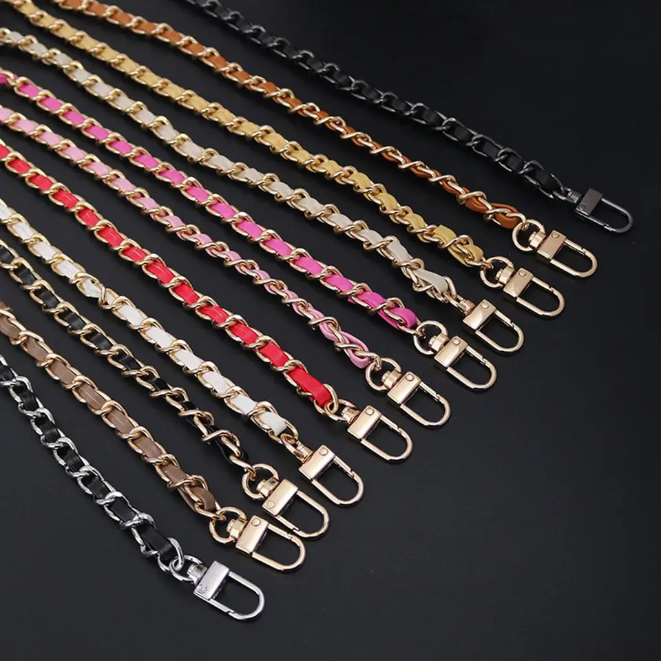 120 cm PU koža+kovová žena kožená reťaz s reťazcom reťazca na rameno pre ženy pre ženy Crossbody Bag
