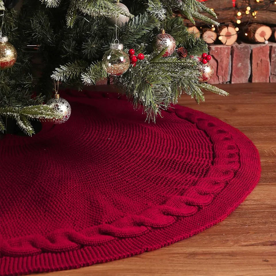 120 cm vianočný stromček sukňa pletené mechanické pletené stromy sukňa kožušina koberec Mat Navidad Nový rok vianočné domáce večierky Dekorácia