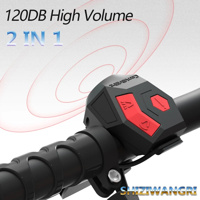 120 dB Elektrický bicykel Roh Loud Bike Bell s výstražnými zvukovými bicyklami s výstražným zvukom a batériou pre detské skútre bicykle