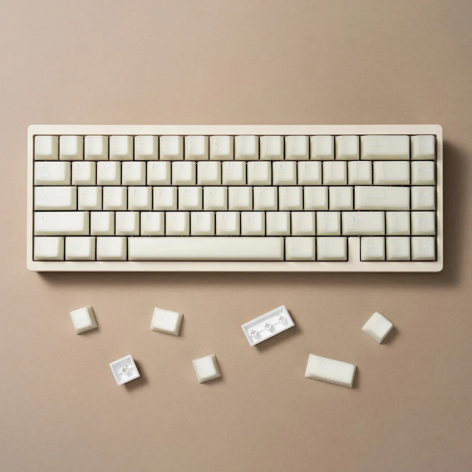 120 Kláves Dvojitý výstrel ABS Keycaps mlieko biely ľad Triplucent Keycaps Profil čerešňového profilu pre klávesnicu Switch Cherry MX