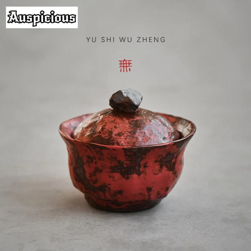 120 ml ručne vyrábaný prášok jin červený gaiwan japonský hrnčiarsky čaj Tureen domáci čaj pivovarnícky kryt misa cha doplnky darček