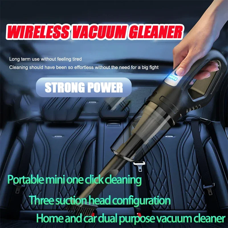 120 W prenosný automobilový vysávač USB nabíjanie vreckového bezdrôtového vysávača Výkonné nasávanie pre domácu kanceláriu pre domácu kanceláriu