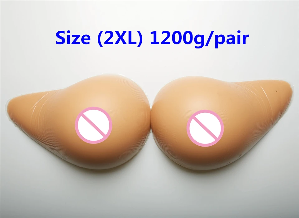 1200 g/pár Silikónové umelé prsia falošné prsia False prsia tvoria silikón falšuje latex prsník pre transgender