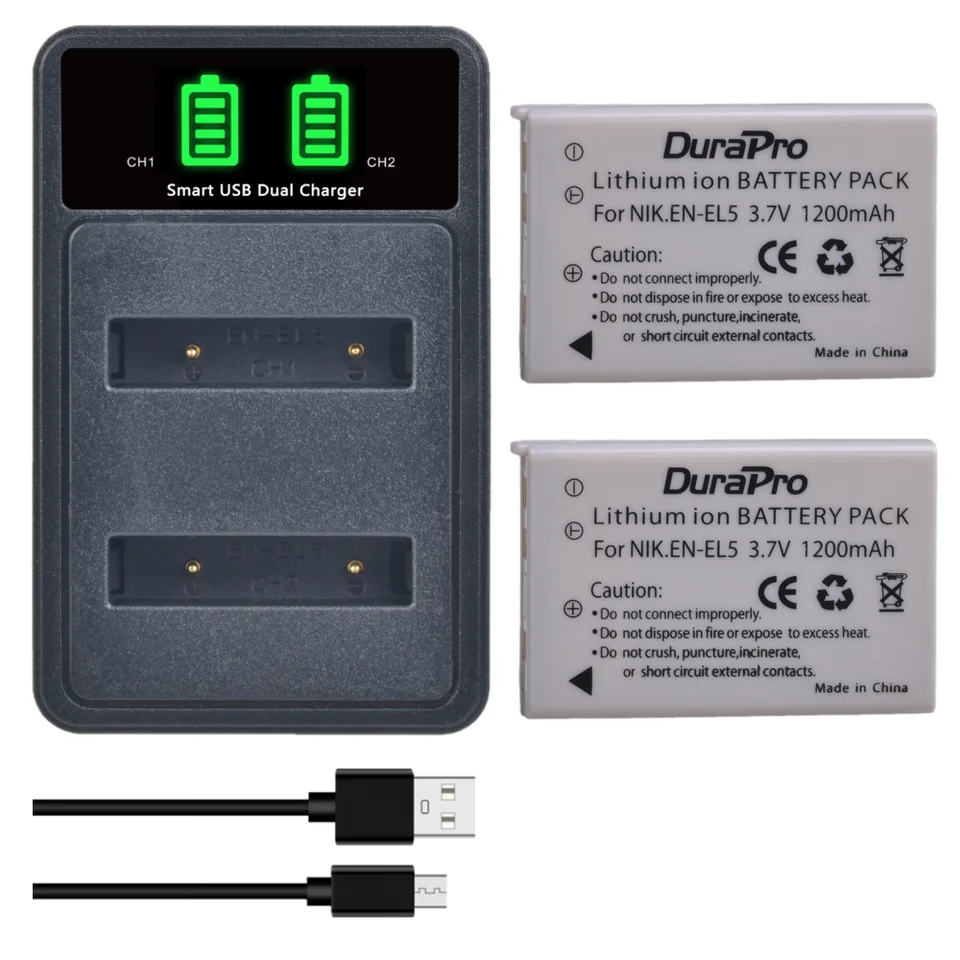 1200 mAh EN-EN5 ENEL5 EN EL5 Batéria + LCD DUULA nabíjačka pre Nikon COOLPIX P90 P80 P530 P520 P510 P100 P500 P5000 P5100 P6000