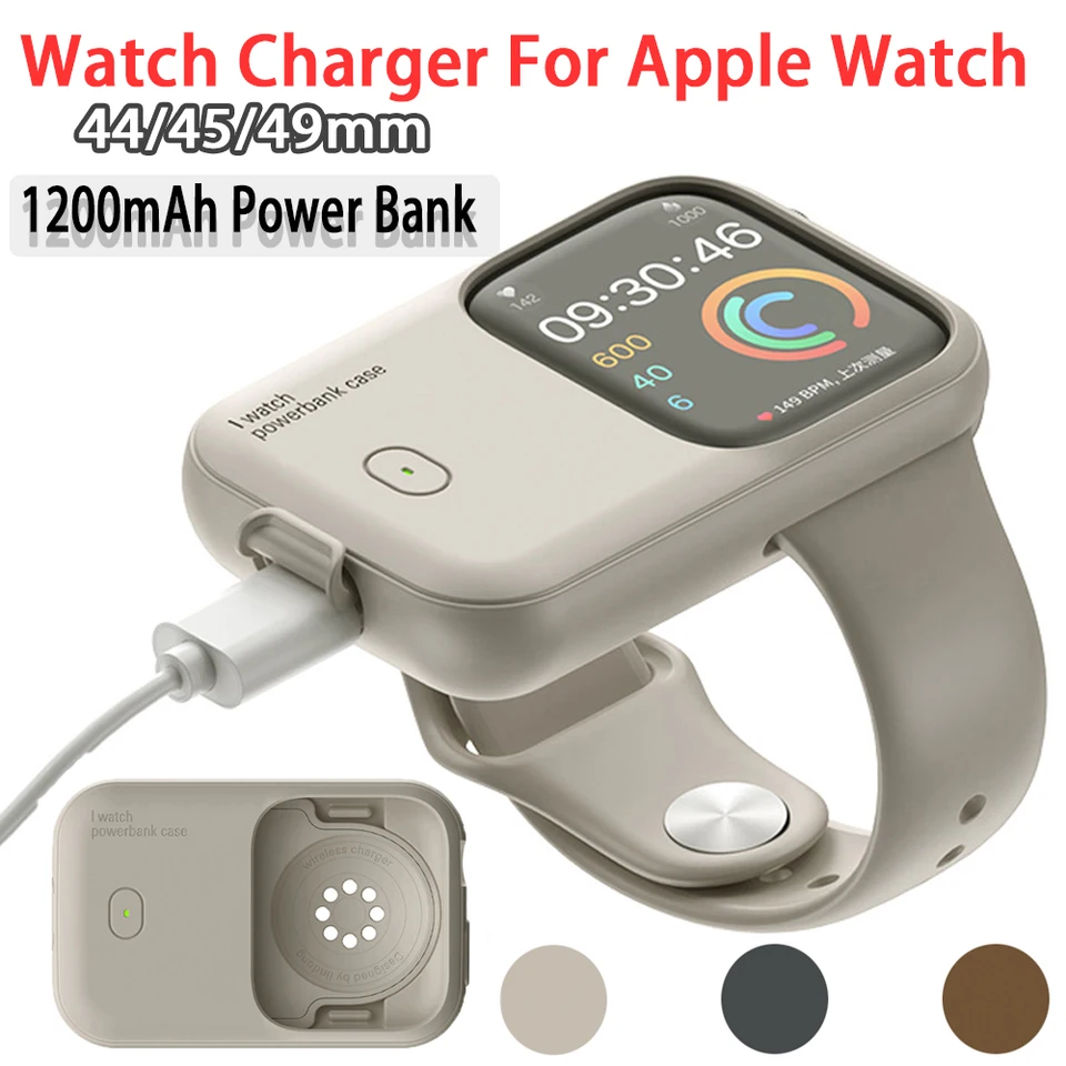 1200 mAh Power Bank pre Apple Watch 49 mm 45 mm 44 mm protevovateľná bezdrôtová nabíjačka pre iWatch 9 8 7 6 5 4 SE Ultra magnetické nabíjanie