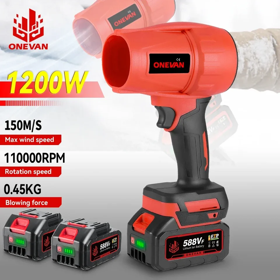 1200 W elektrické turbo dúchadlá Jet Ventilátor 200 m/s Následný vzduchový dúchadlo Sušer snehový prach fúkanie nástroja na elektrický náradie pre batériu Makita 18V