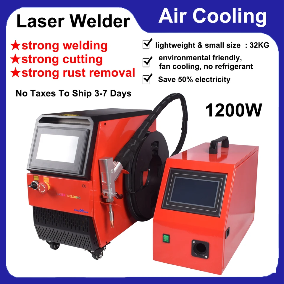 1200 W vzduchový chladiaci laserový zváračský zvárací stroj Laserový zvárací stroj 4 v 1 rezací zvára