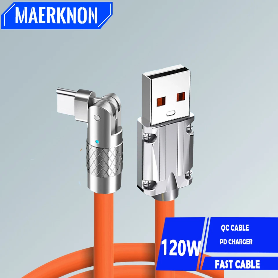 120W 10A USB Typ C Kábel Rýchle nabíjačka Dátový kábel Rýchle nabíjanie pre Huawei Xiaomi Poco Samsung Mobile Phone USB Rýchle káble