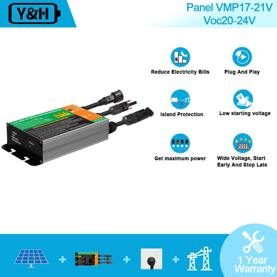 120W 150W 180W MPPT Solar PV mriežková kravata Micro Inverter GMI Vstup 10.8v-30V DC Výstup 110V-240V 65