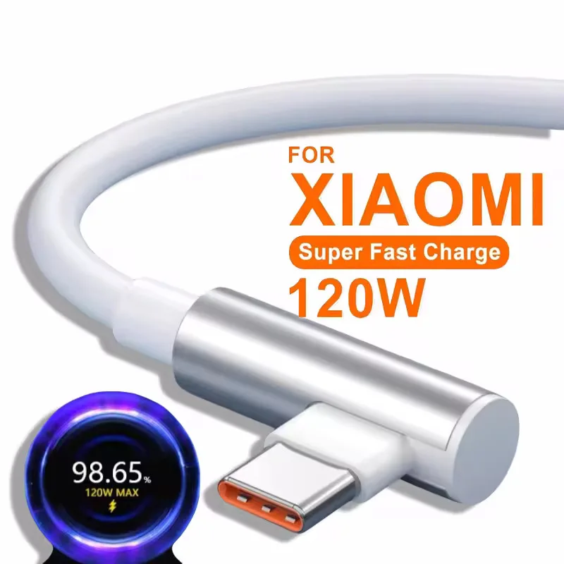120W 6a lakťový kábel USB typu C pre Huawei Honor Xiaomi Samsung Super nabíjanie rýchle nabíjanie USB C nabíjačku dátový kábel káblového drôtu