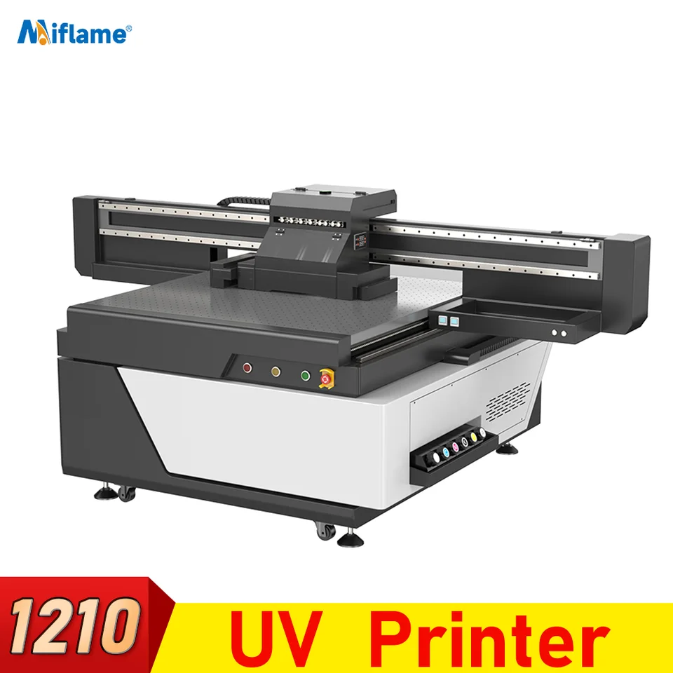 1210 UV tlačiareň s Ricoh G6 3 Automatickým tlačovým strojom s potlačou tlačovej hlavy pre kovové puzdro pre kovové puzdro Drevená akrylová UV tlačiareň