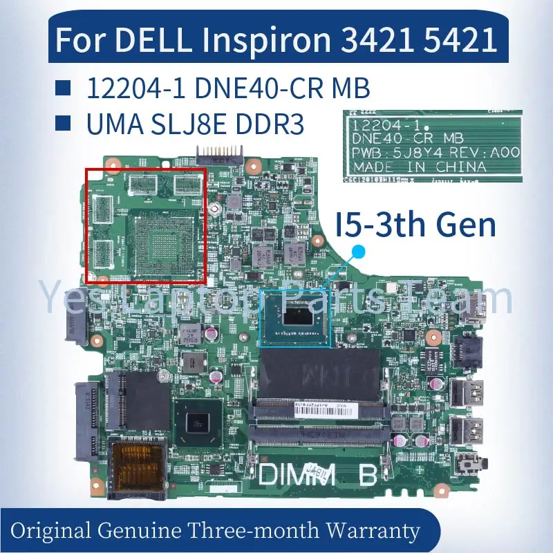 12204-1 pre Dell Inspiron 14R 3421 5421 DNE40-CR laptop hlavná doska 0606R4 07GDDC 0PTNPF 0JK9FM 0chxvj 0825R3 Notebook pre notebook