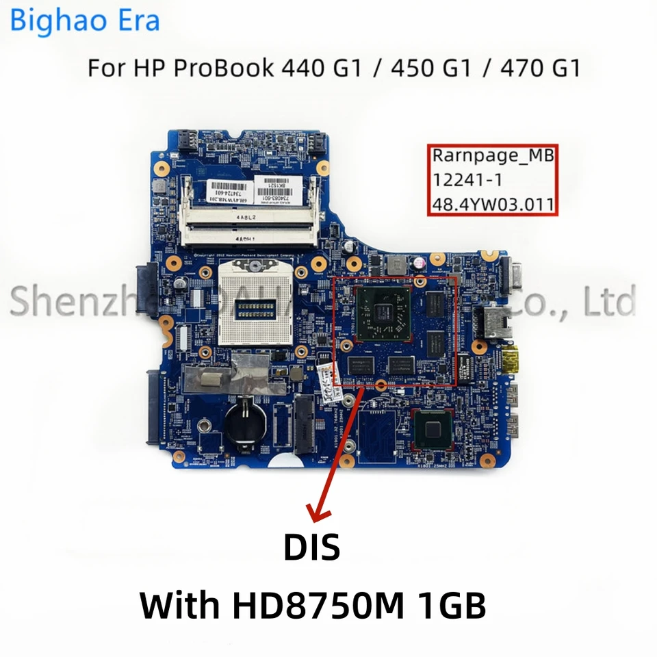 12241-1 pre HP Probook 440 G1 450 G1 470 G1 Základná doska laptop s HD8750M 1 GB/2GB-GPU 734085-001 734083-501 734084-601
