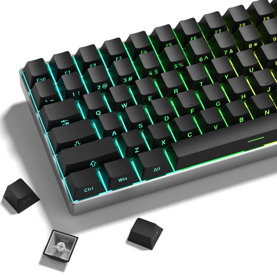 123 klávesov Black PBT Keycap podsvietená bočná tlač dvojitého výstrelu čerešňové kľúčové čiapky pre spínače MX MECHANICKÁ HROVA Klávesnica