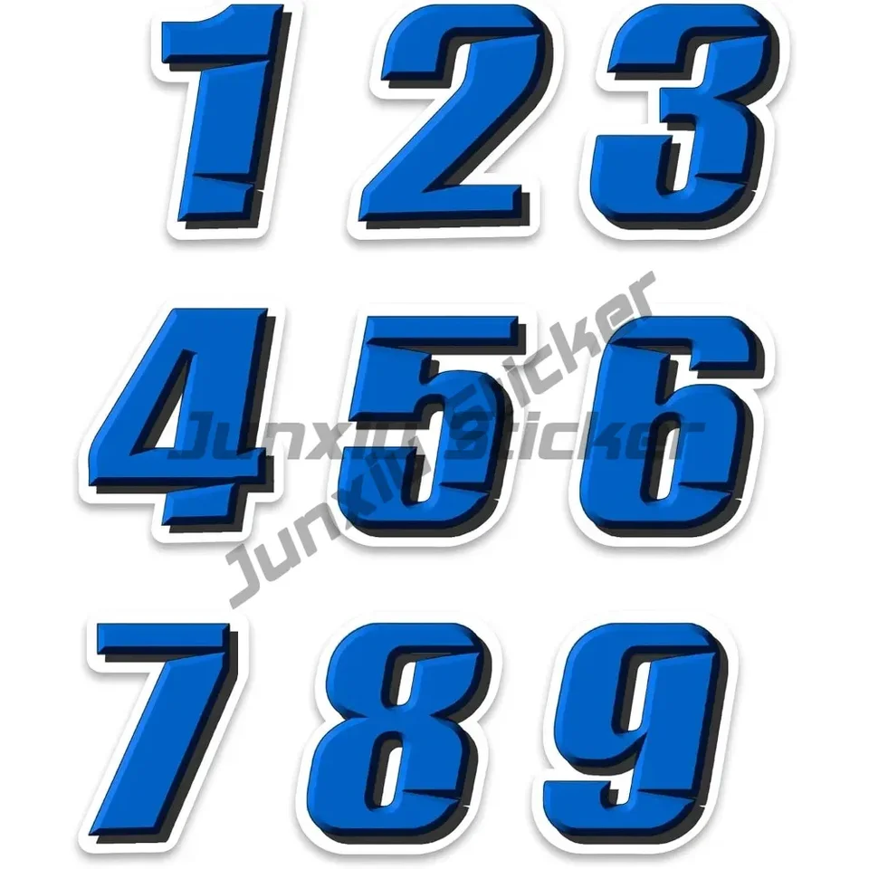 123456789 Číslo čísla Racing Číslo nálepky vodotesné nálepky na motocykle pre motorovú kapotážovú palivovú nádrž Decor Decor