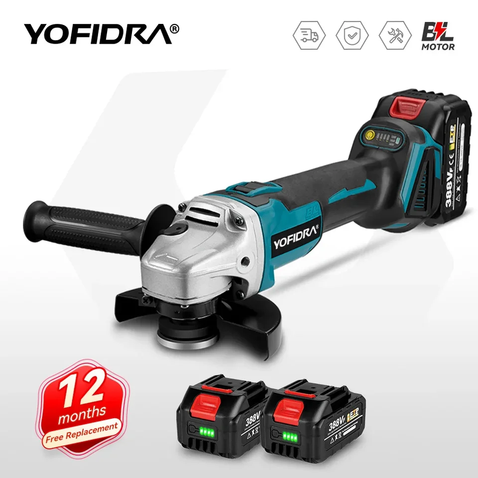 125 mm bez kefy Elektrický uhlový mlynček 4 prevodové stupne Kovové kovové drevené brúsenie leštiaceho rezacieho nástroja pre batériu Makita 18V-21V