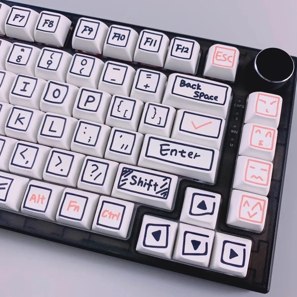 126 klávesov graffiti keycaps xda profilový keycap pre MX Switch Mechanical Keyboard Custom Cute Anime PBT Key Caps Personizadas