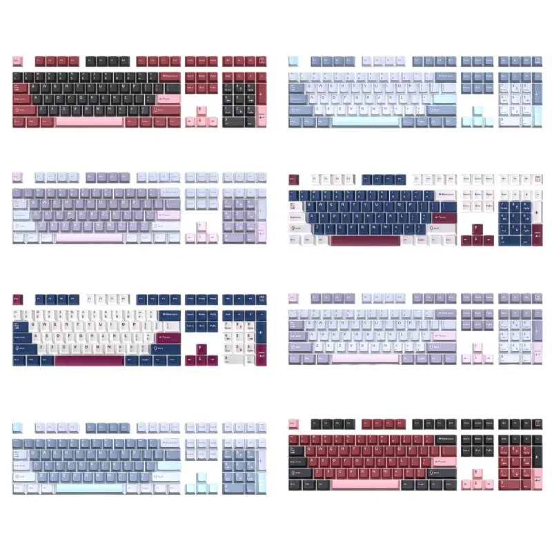 126 klávesov PBT Cherry Profile Keycaps pre herné mechanické spínače MX, rozloženie ISO Minimalistické uzávery kľúčov pre GMK87 AULA 75