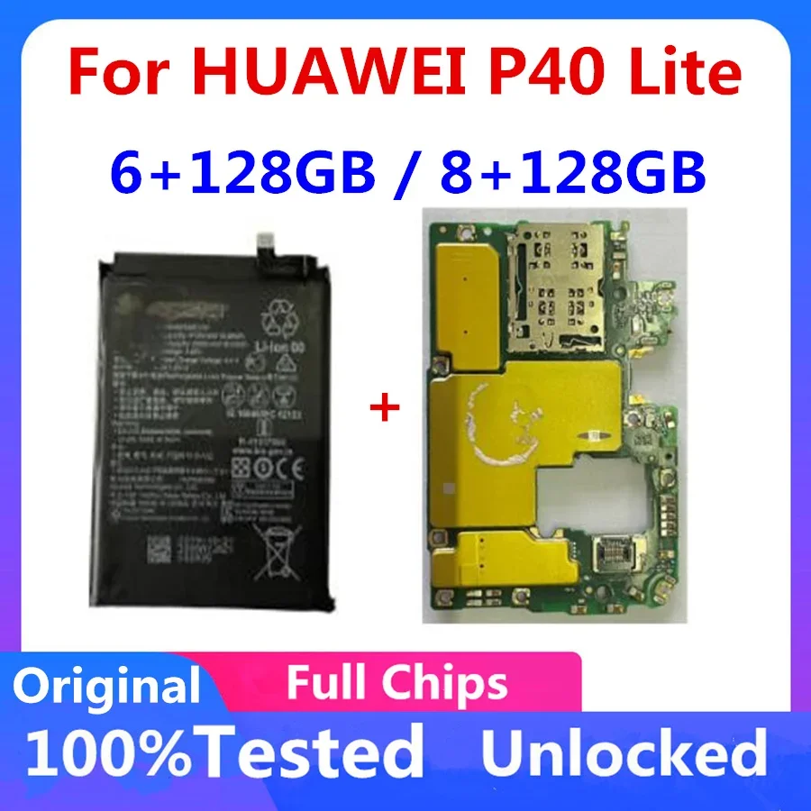 128 GB hlavná doska pre Huawei P40 Lite Lite Pôvodná odomknutá systémová doska s batériou 6+128 GB 8+128 GB P 40 Lite