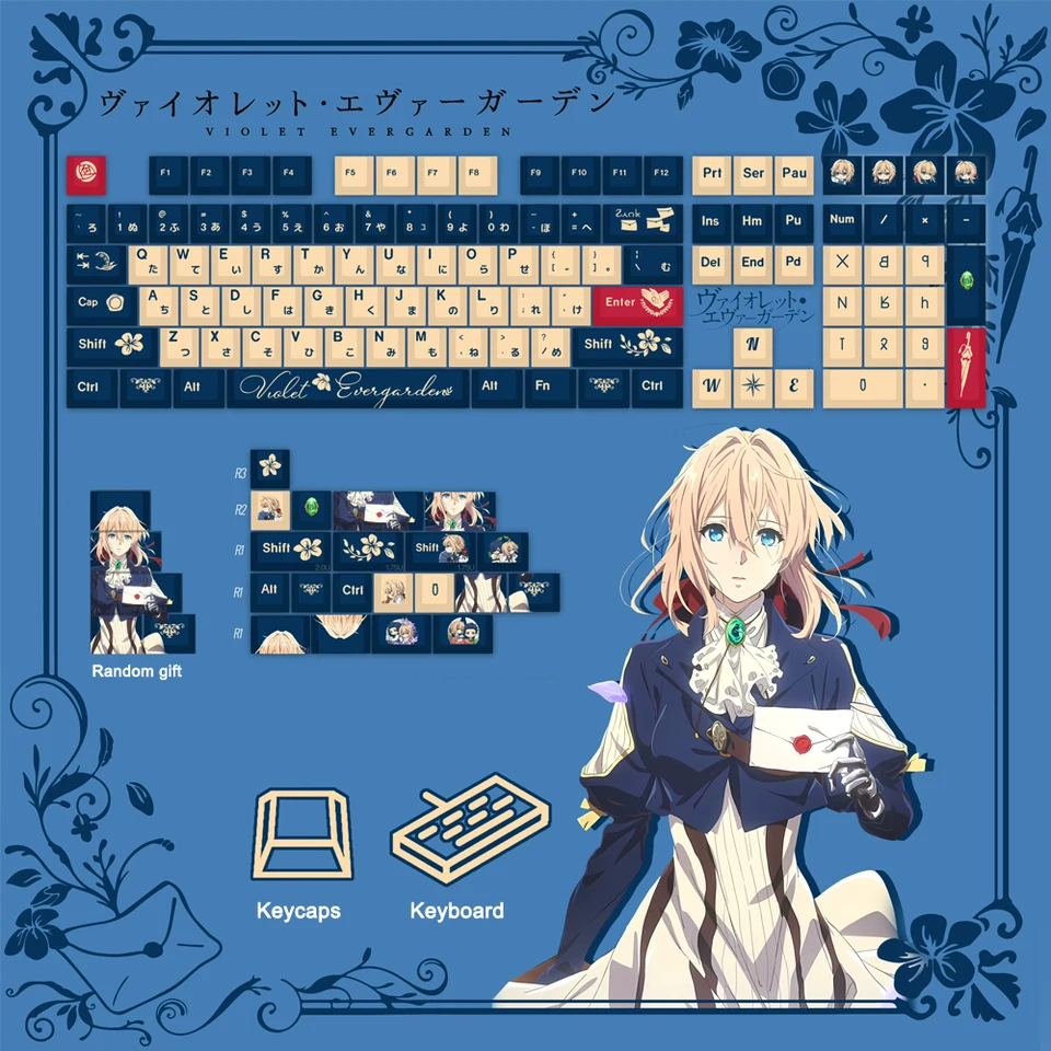 128 Kláves/Set Violet Evergarden Keycaps