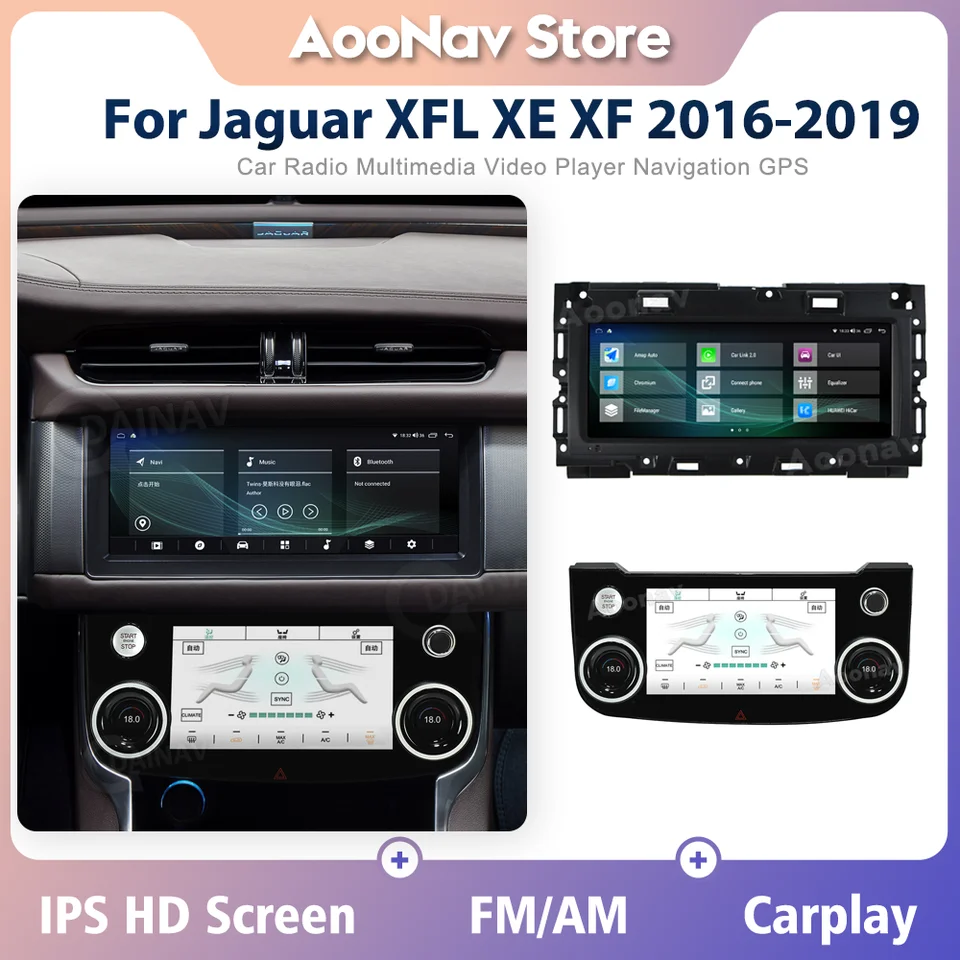 128G Android Car Stereo Radio Player pre Jaguar XFL XE XF 2016-2019 Multimediálna hlava jednotka auto Stereo Auto Audio GPS navigácia