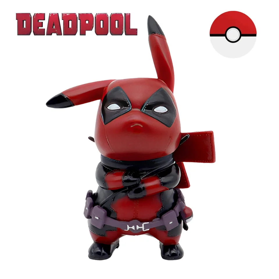 12cm kawaii pikachu cos deadpool anime znaky q verzia kreslenej animácie príliv z prílivu figúrku stolovú dekoráciu auta Pokémona Pokemon