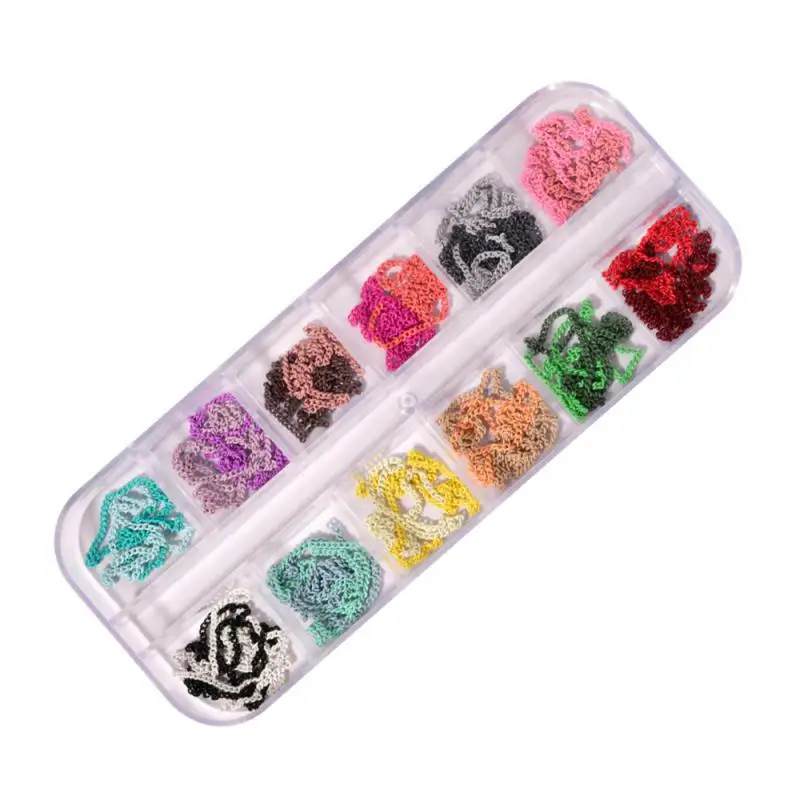 12Colors/box sušený kvetinový necht na nechty nalepenie dekorácie Prírodná kvetinová nálepka Press kvetinové kvetinové nálepky