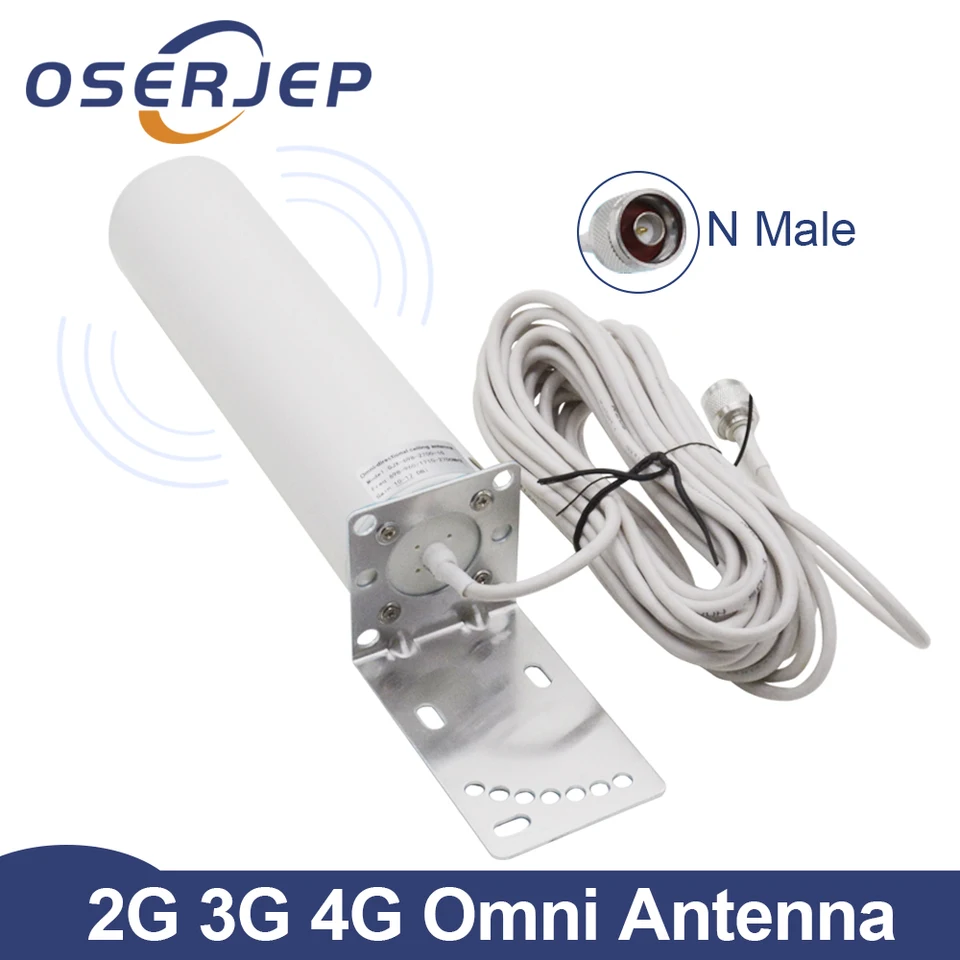 12DBI Outdoor Omni Anténa 698-2700MHz s konektorom N-MALE 3/5/8/10/12 m externa vodotesná vonkajšia anténa LTE 4G Modem