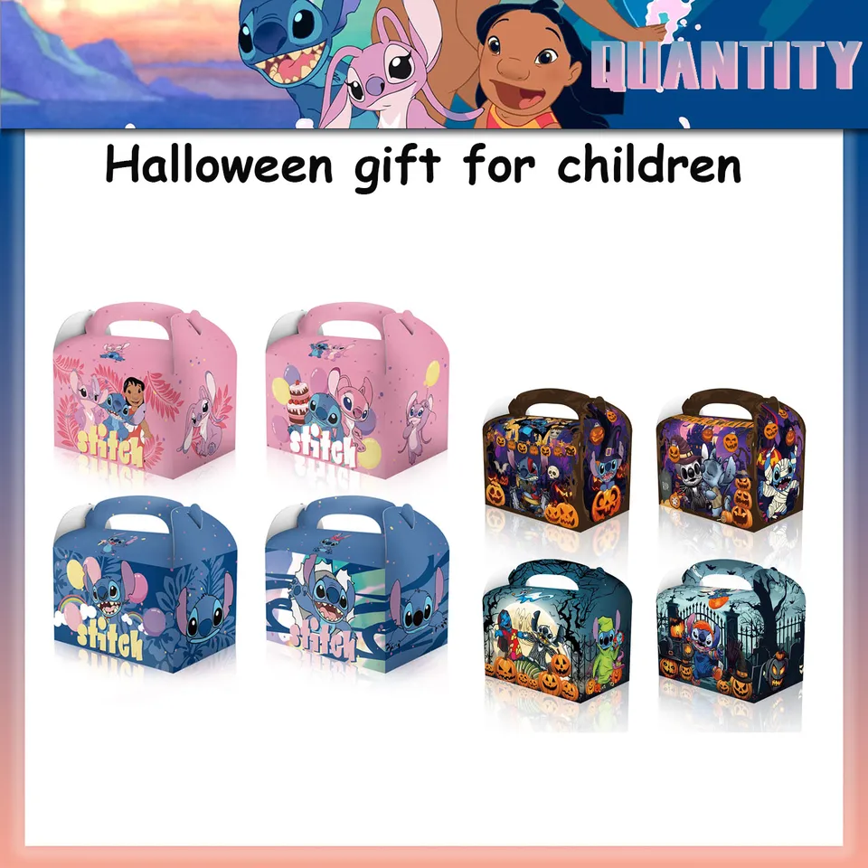 12ks Disney Stitch Halloween Darčekové obaly Detská párty Darček Darček zdobenie stehy Darčeková krabica Candy Carton Halloween Darček