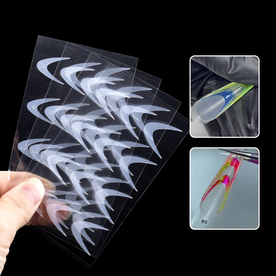 12ks francúzske riadky Sprievodcovia predlžovacia forma na nechty na nechty duálne formy akrylová podložka Sticker False Tips False Tips rýchla budova opakovane použiteľný manic