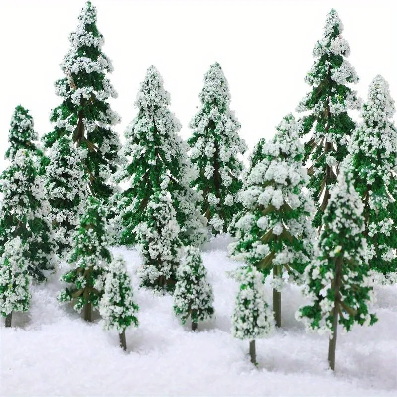 12ks Mini Snow Pine Sety - Ideálne na vianočné a zimné dekorácie, remeslá a večierky, vianočné dekorácie