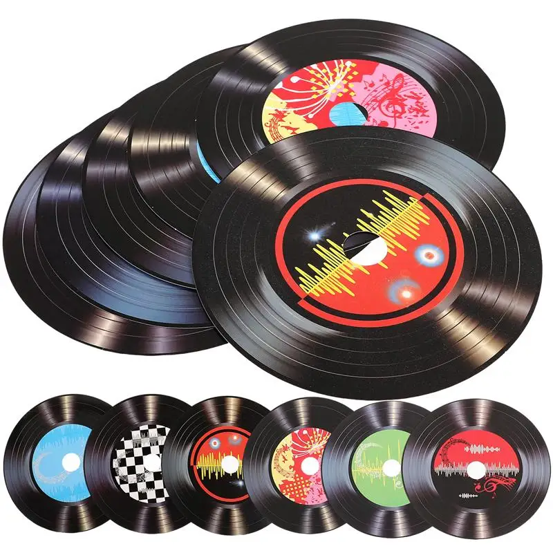 12ks papierové retro nástenné značky rekordný dekor pre stenu pre bar náhodný štýl barová kaviareň interiérová stena CD Old rekord