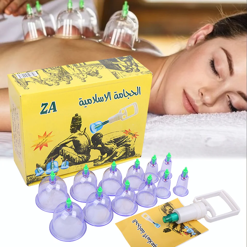 12ks Profesionálne vákuové varenie čínskych terapeutických zariadení Sada Ventosa hrubé plechovky Masážové šálky akupunktúry Massager Health Care