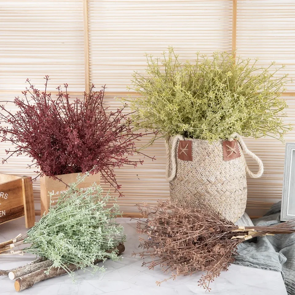 12ks/set Artificial Gaštan Grass Bouquet Home Svadobná oslava ruka kytica Rose kvetinová stena dekorácie Mariage