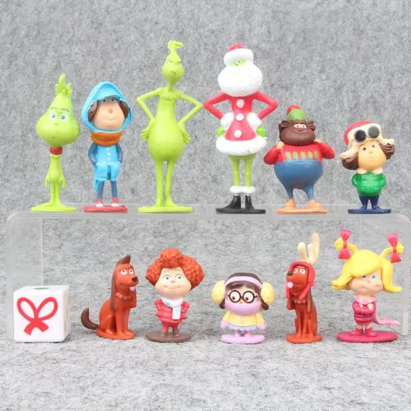 12ks/set Grinch-ed Collection Model Hračky Vianoce a Halloween Darček