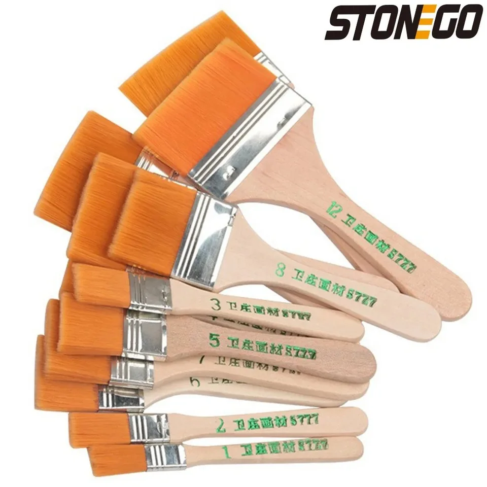 12ks/set Memory Nylon Paint Brushes Set pre akrylové olejové kreslenie Akvarely drevené maľovanie kefy Nástroje na umenie