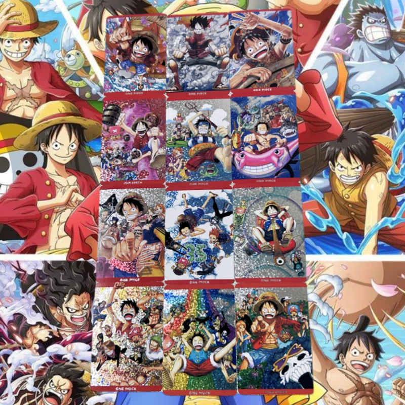12ks/set One Piece Anime Card Monkey D Luffy Nami Sanji ACG Classic Series Self Collection Collection Random Flash DIY Card Small Set