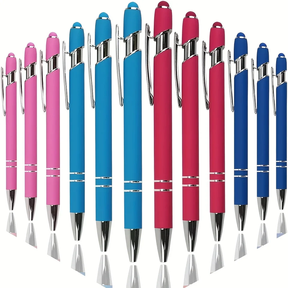 12ks/set Universal 2 v 1 kovový stylus perá s brehovými perami ручки dotykové pero pre všetky kapacitné obrazovky Dropshipping